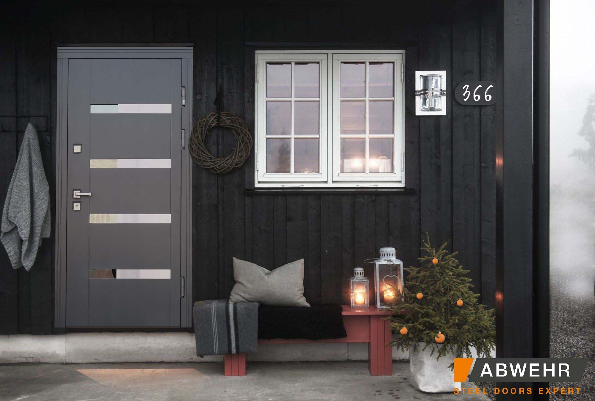 Двері Абвер Норвегія зі склом фото в екстер'єрі будинку
